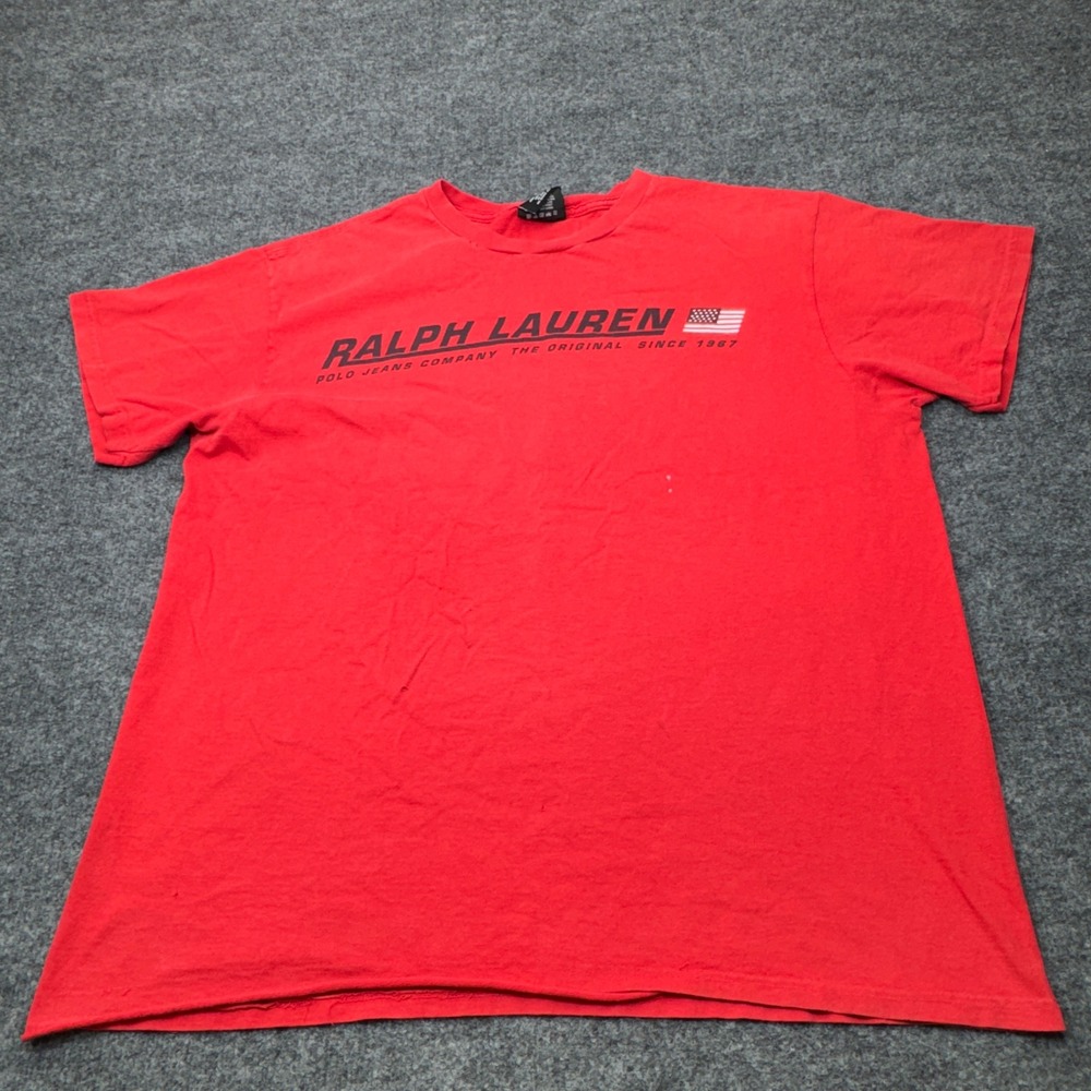 Polo Ralph Lauren T-Shirt Mens Large Red Polo Jeans Co Graphic Tee Gorpcore